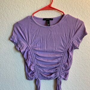 Forever 21 Lavender Ruched Crop Top